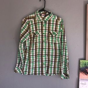 North face women’s button up medium green